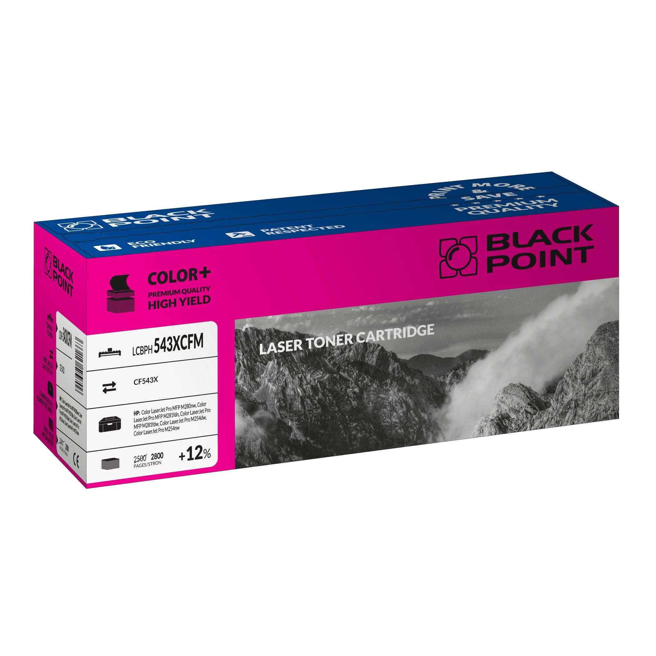 Toner zamienny Black Point dla LCBPH543XCFM HP CF543X magenta na 2800 stron Toner zamienny Black Point dla LCBPH543XCFM HP CF543X magenta na 2800 stron