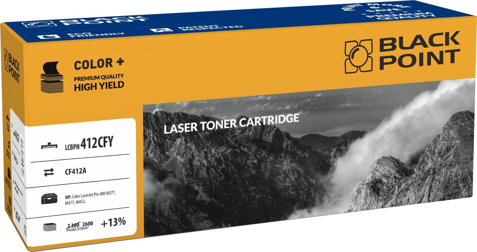 Toner zamienny Black Point LCBPH412ACFY dla HP CF412A żółty na 2600 stron