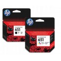 HP 651 C2P10AE (czarny/black) + 651 C2P11AE (kolorowy/color) 600 str. + 300 str.