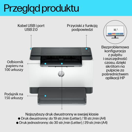 Szybkość druku HP LaserJet M209d
