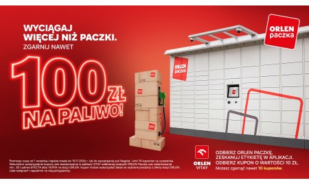 Zamów w  Drukmistrz.pl, wybierz ORLEN Paczkę i odbierz 10 zł na paliwo. Możesz zgarnąć nawet do 100 zł!