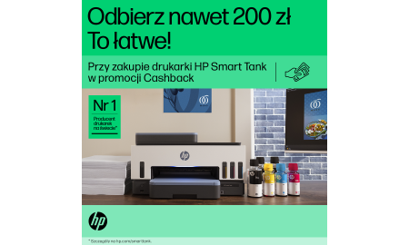 Promocja Cashback - Odbierz nawet 200 zł - HP Smart Tank